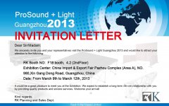 Pro Sound+ light Guangzhou 2013 Invitation