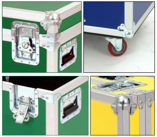 Powerful Recessed Latch, Ball Corners, Casters and Handles