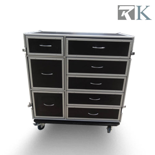 RK 8 Drawers Cabinet Flight Case With Casters