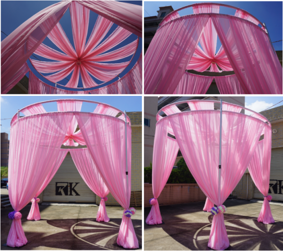 Pipe and Drape of Double Circle Tent Used for Wedding